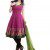 Red violet and Black Cotton Embroidered Anarkali Kameez